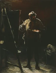 El pintor en su caballete